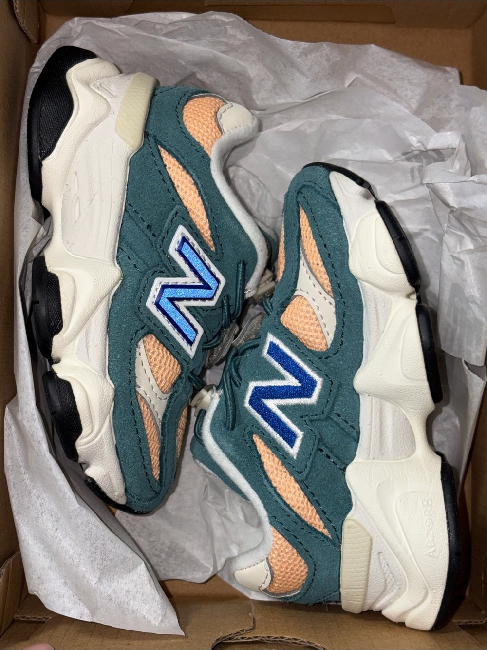 New Balance Kids Teal, Peach & White Athletic Sneakers